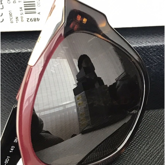 Authentic New Dark Brown Cat Eye Ladies Sunglasses PR 02WSF 07C0D1 56 - Picture 8 of 13